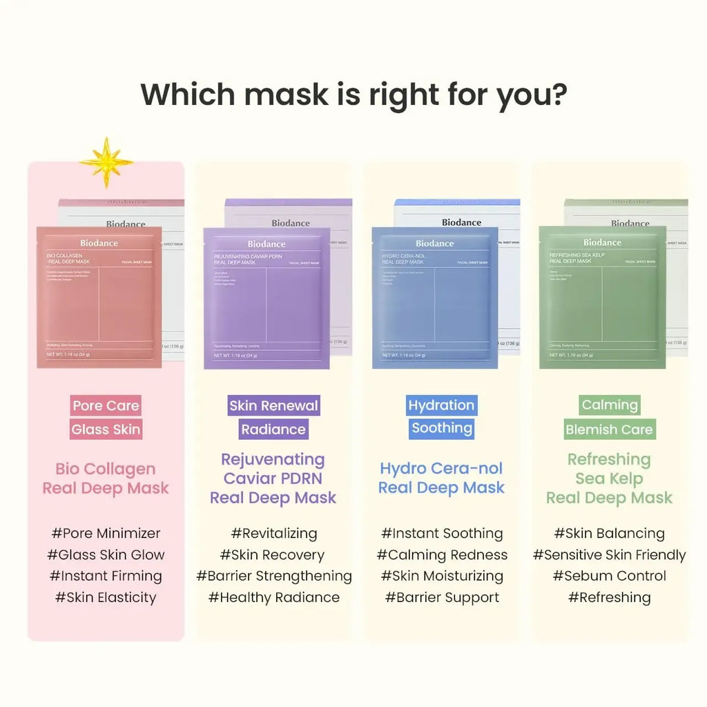 [Biodance Official] Collagen Hydrogel Facemask | Pore Tightening, Firming, Glow, Glass Skin, K-beauty Sleeping Mask, Korean Skincare, Collagen+Galactomyces,  TikTok Exclusive Bundle, Affordable bundle (8 Sheet) Gentle Radiant