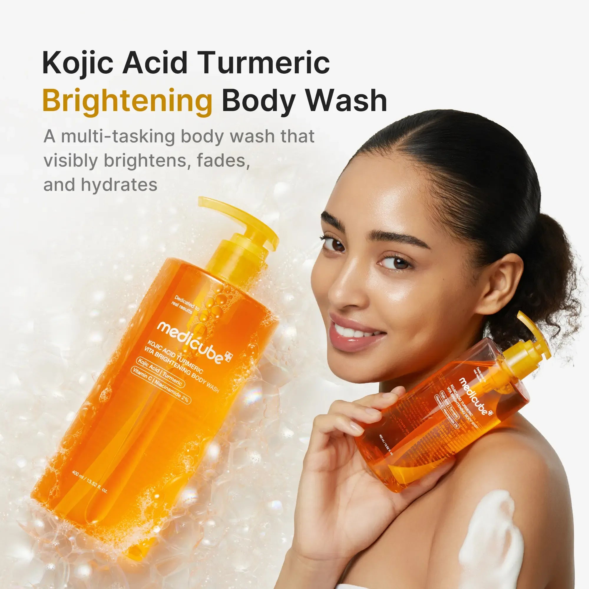 [medicube] Cora's Confident Pits Kit | Includes Kojic Acid Turmeric Peel Shot, Kojic Brightening Body Wash, Kojic Gold Vita Jelly Mist Serum