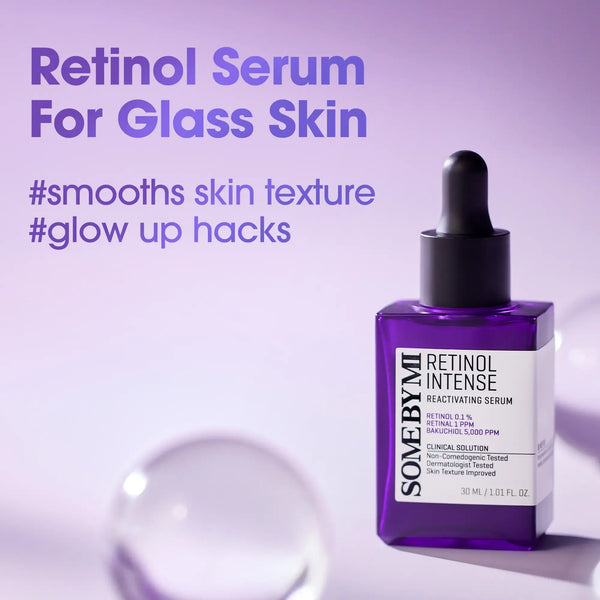 Retinol Intense Reactivating Serum 1.01oz - Korean Skincare - Bakuchiol & Retinol Serum for Face Firming, Anti-Aging, Pore Minimizing & Skin Refining