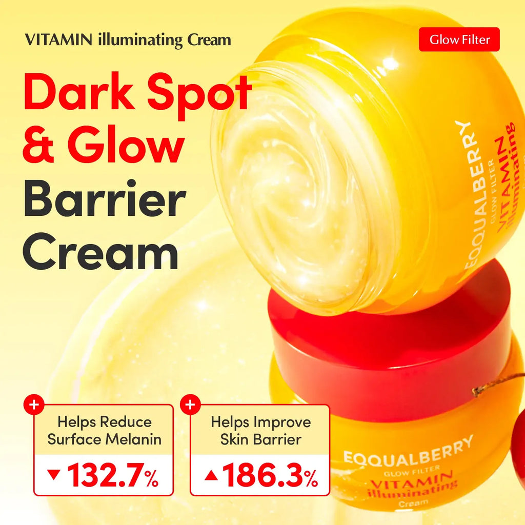 EQQUALBERRY Vitamin Illuminating Duo – Brightening Skincare Ritual with Vitamin C, Niacinamide & TXA | Targets Dark Spots & Uneven Tone | Hydration + Ceramide Barrier Care | Serum 30ml + Cream 50ml