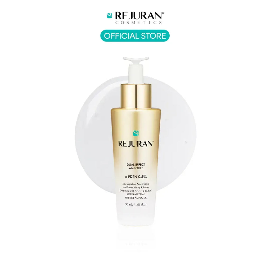 REJURAN Dual Effect Ampoule, DOT DUAL c-PDRN - Rejuvenating Face Serum for Radient Glass Skin, Wrinkle and Fine Line Treatment, Firming, and Deep Hydration, Korean Skincare (1.01 fl oz)