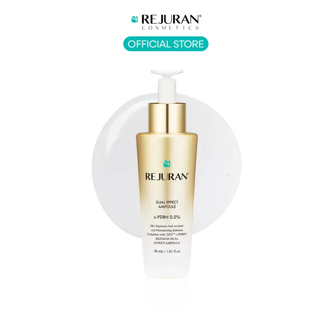 REJURAN Dual Effect Ampoule, DOT DUAL c-PDRN - Rejuvenating Face Serum for Radient Glass Skin, Wrinkle and Fine Line Treatment, Firming, and Deep Hydration, Korean Skincare (1.01 fl oz)