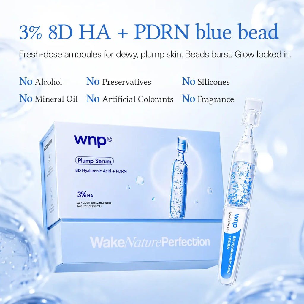 [NEW] WNP Plump Serum | 3% 8D Hyaluronic Acid + PDRN Blue Beads | Ultra-Low Molecular HA & 10 Peptide Complex | Long-Lasting Hydration for Plump | Smooth, Firm-Looking Skin summerwins