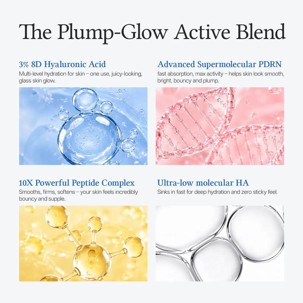 [NEW] WNP Plump Serum | 3% 8D Hyaluronic Acid + PDRN Blue Beads | Ultra-Low Molecular HA & 10 Peptide Complex | Long-Lasting Hydration for Plump | Smooth, Firm-Looking Skin summerwins