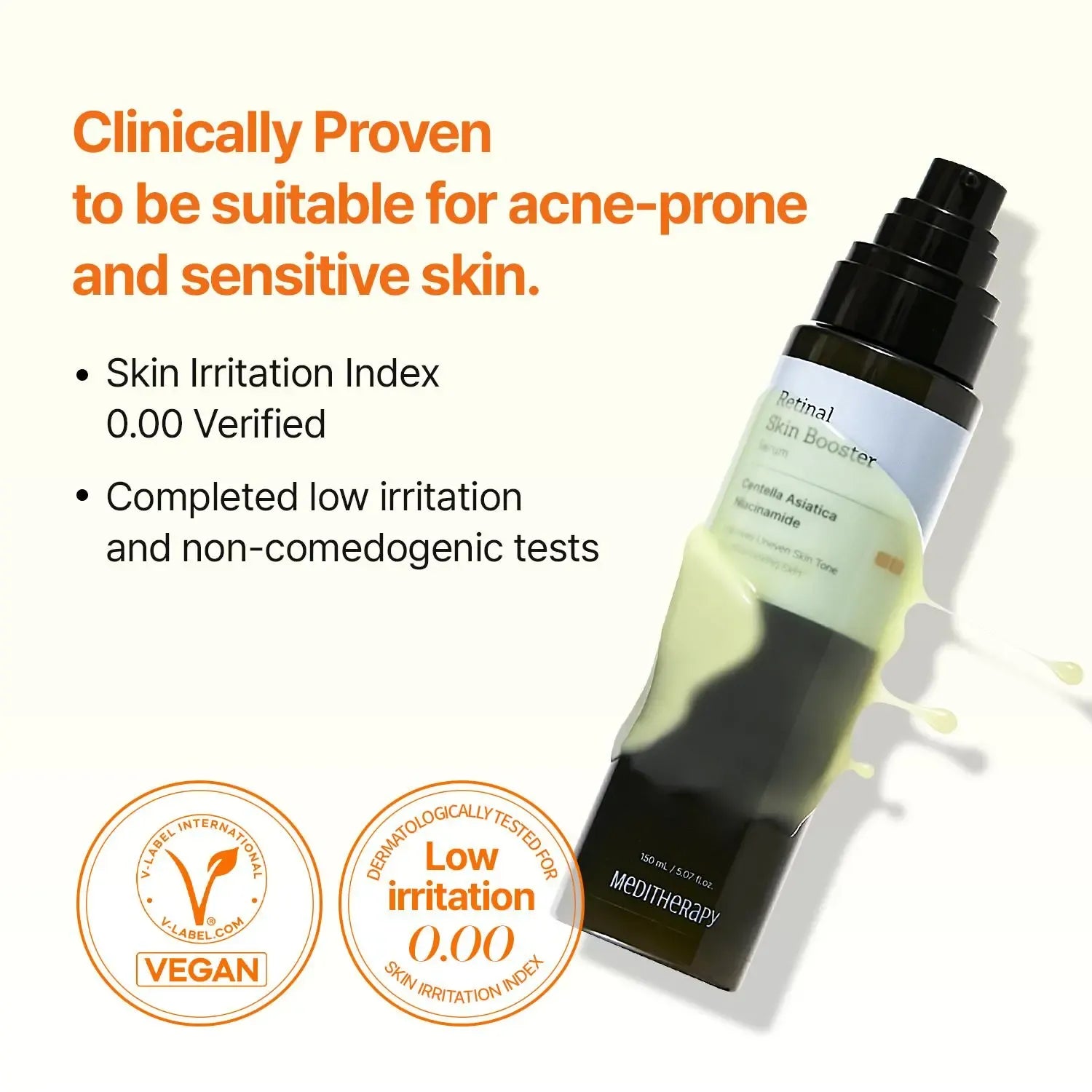 Glow-Tox Retinal Serum 150ml | Alternative Retinol-Retinal, Centella, Niacinamide | 3x larger bottle for Face & Body – Even Tone, Pores, Dark Spots – Gentle, Non-Irritating, Vegan | MEDITHERAPY official