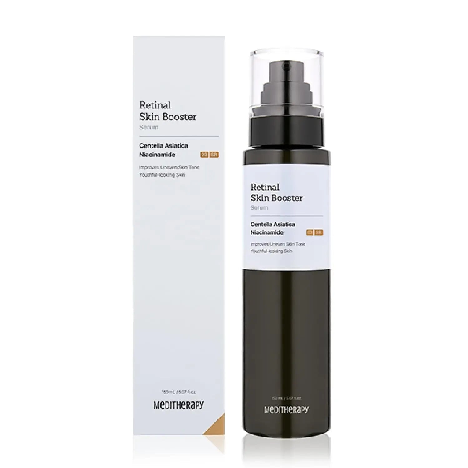 Glow-Tox Retinal Serum 150ml | Alternative Retinol-Retinal, Centella, Niacinamide | 3x larger bottle for Face & Body – Even Tone, Pores, Dark Spots – Gentle, Non-Irritating, Vegan | MEDITHERAPY official