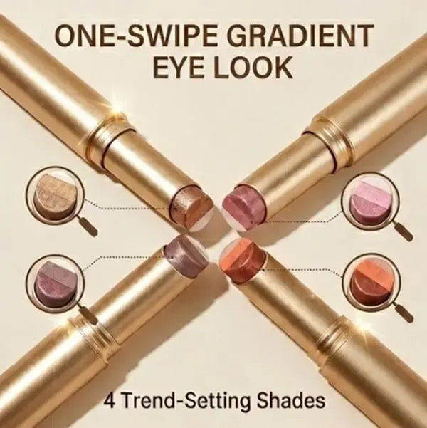 Buy 1 get 3 free --3 Color Eyeshadow Stick，New Long Lasting & Waterproof Creamy Eye Shadow，Portable Glitter shadow for Women，Smudge-Proof Long Lasting，Shimmer shadow for Day and Night (Fine Shimmer Brownish Orange）