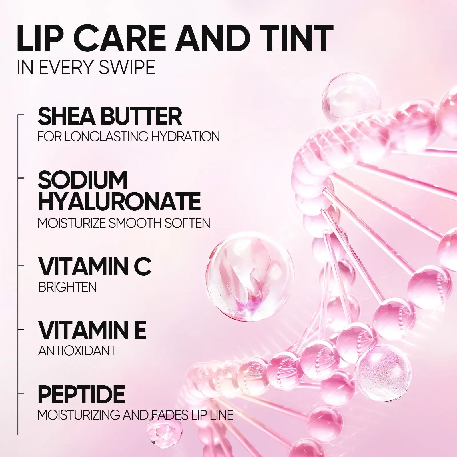 [Recommended by Cardi B] SKINTIFIC Hydrating Brightening Lip Serum with Hyaluronic Acid & Peptide for Radiant Lips Gentle Glossy Korean Beauty Makeup Balm Shea Smooth Moisture with Cooling Metal Roller Applicator