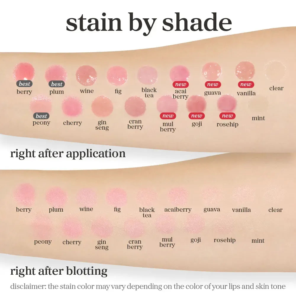 Nooni Korean Apple Lip Oil + Lip Stain | Glossy Lip Stain, Tinting & Long Lasting, Moisturizing Lip Care (13 options) Hydrate Lipgloss Lipstick Makeup Glossy Hydrating Moisturizer Plump Transfer-proof