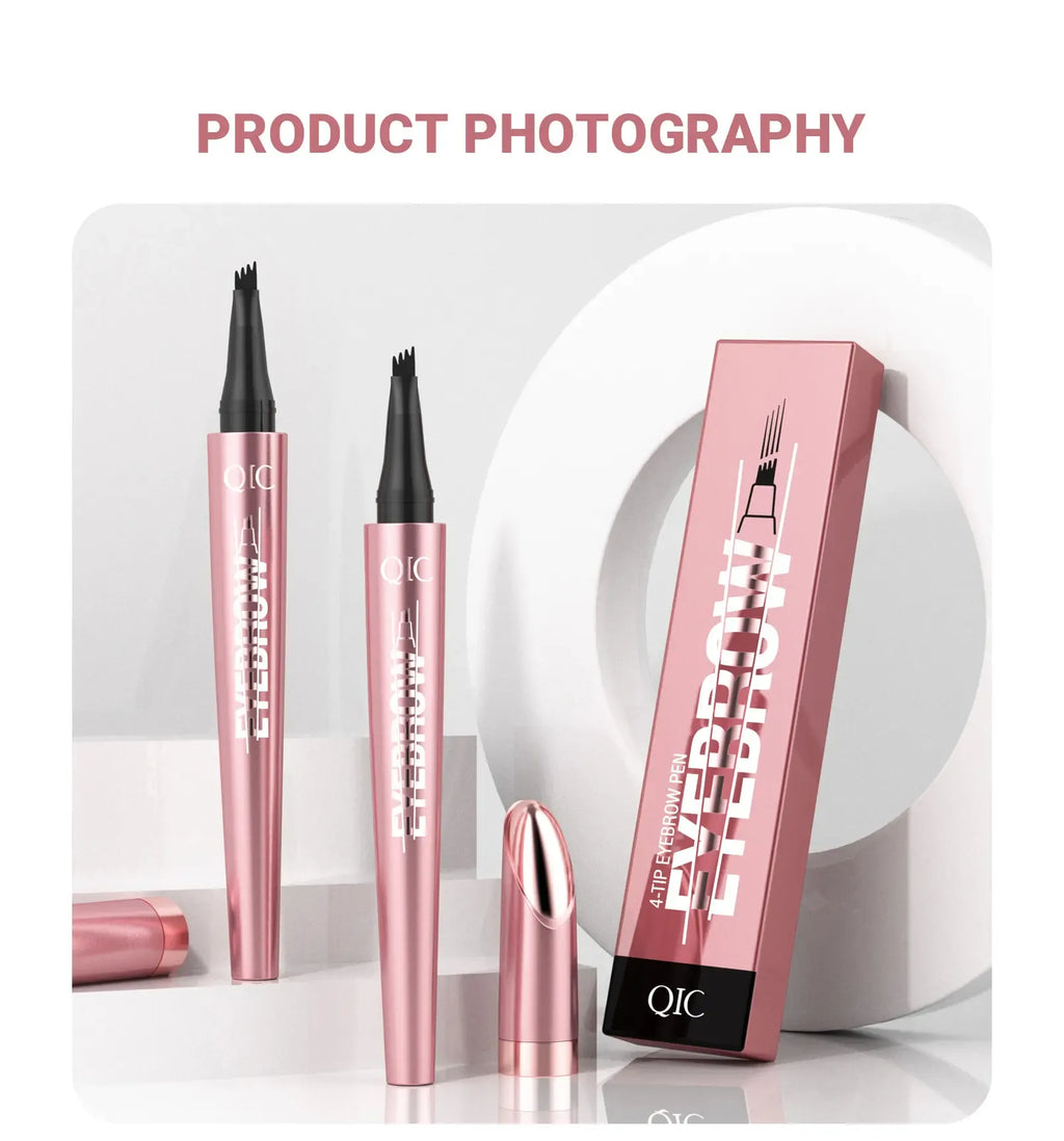 Waterproof Micro-Fork Eyebrow Pencil, Long-Lasting Brow Pen for Natural Hair-Like Strokes, Smudge-Proof Makeup Tool for Daily Use & Soft Glam