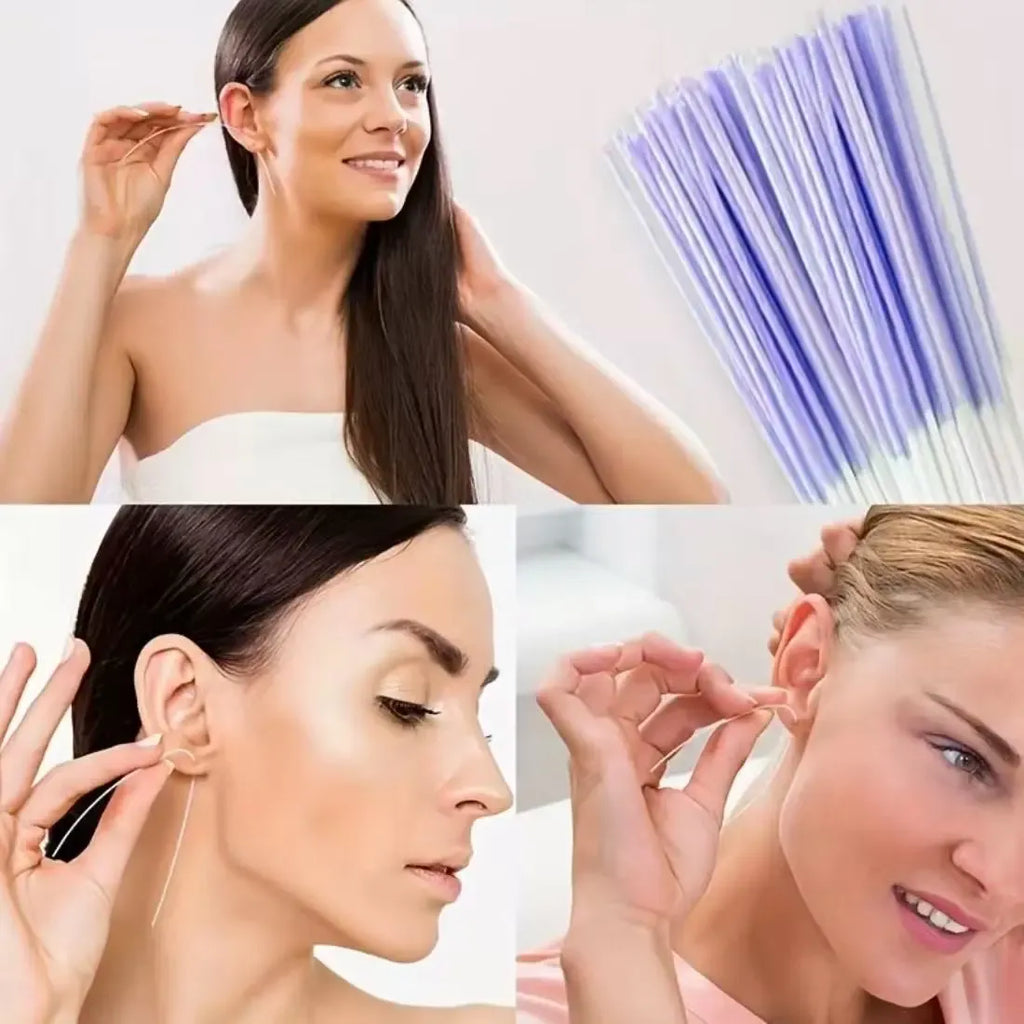 Ear Piercing Cleaning Line, Super Fine Ear Wax Removal, Odor Elimination, Anti-Clogging, Disinfection, Care, Women's Ear Cleaning Beauty Tool, Earwax Remover, Ear Cleaner, Ear Canal Cleaner, Ear Hole Cleaner
