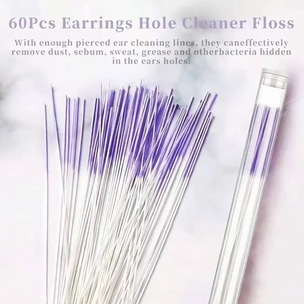 Ear Piercing Cleaning Line, Super Fine Ear Wax Removal, Odor Elimination, Anti-Clogging, Disinfection, Care, Women's Ear Cleaning Beauty Tool, Earwax Remover, Ear Cleaner, Ear Canal Cleaner, Ear Hole Cleaner