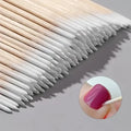 100pcs & 600pcs Nail Cleaning Sticks, Wooden Cotton Tips for Manicure Detailing, Nail Polish Remover Tool, Beauty Essentials, Cotton Swabs