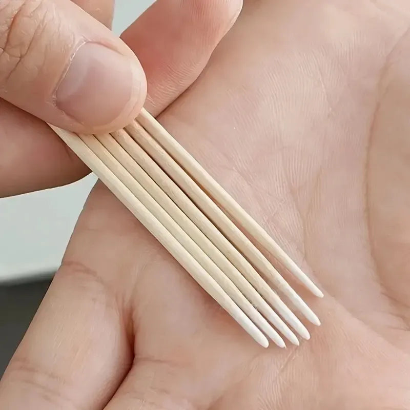 100pcs & 600pcs Nail Cleaning Sticks, Wooden Cotton Tips for Manicure Detailing, Nail Polish Remover Tool, Beauty Essentials, Cotton Swabs