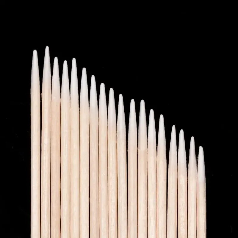 100pcs & 600pcs Nail Cleaning Sticks, Wooden Cotton Tips for Manicure Detailing, Nail Polish Remover Tool, Beauty Essentials, Cotton Swabs